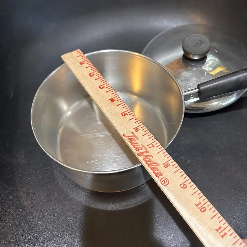 Revere Ware 2 Qt 85B Copper Bottom Stainless Steel Saucepan w/ Lid Long Handle